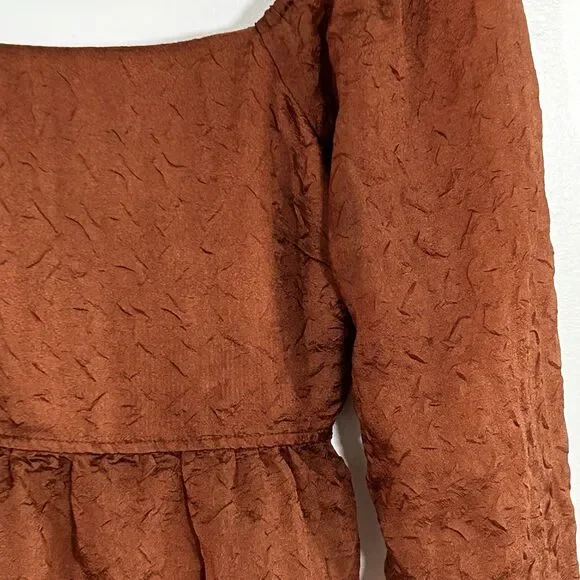 Gilli Top Size Small Peasant Smocked Back Square Neckline Crinkle Smocked Back - Picture 5 of 10